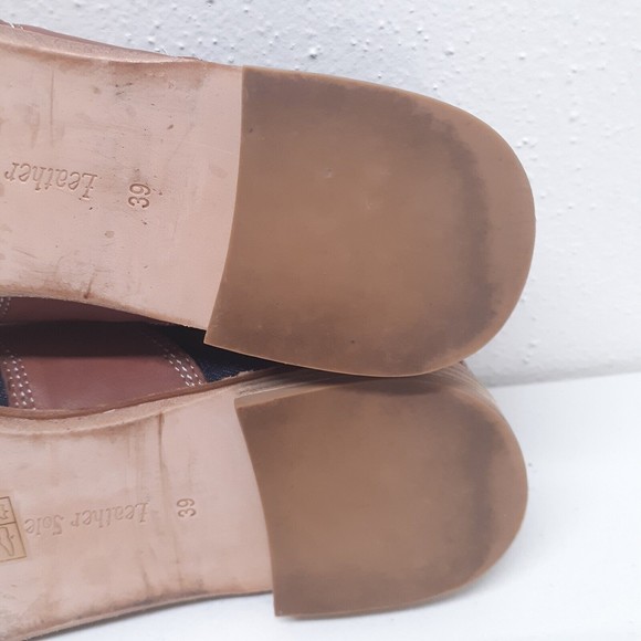 F-Troupe Womens Saddle Shoes Sz 39 Leather and Denim Brown Blue US Sz 8.5 - Picture 12 of 16